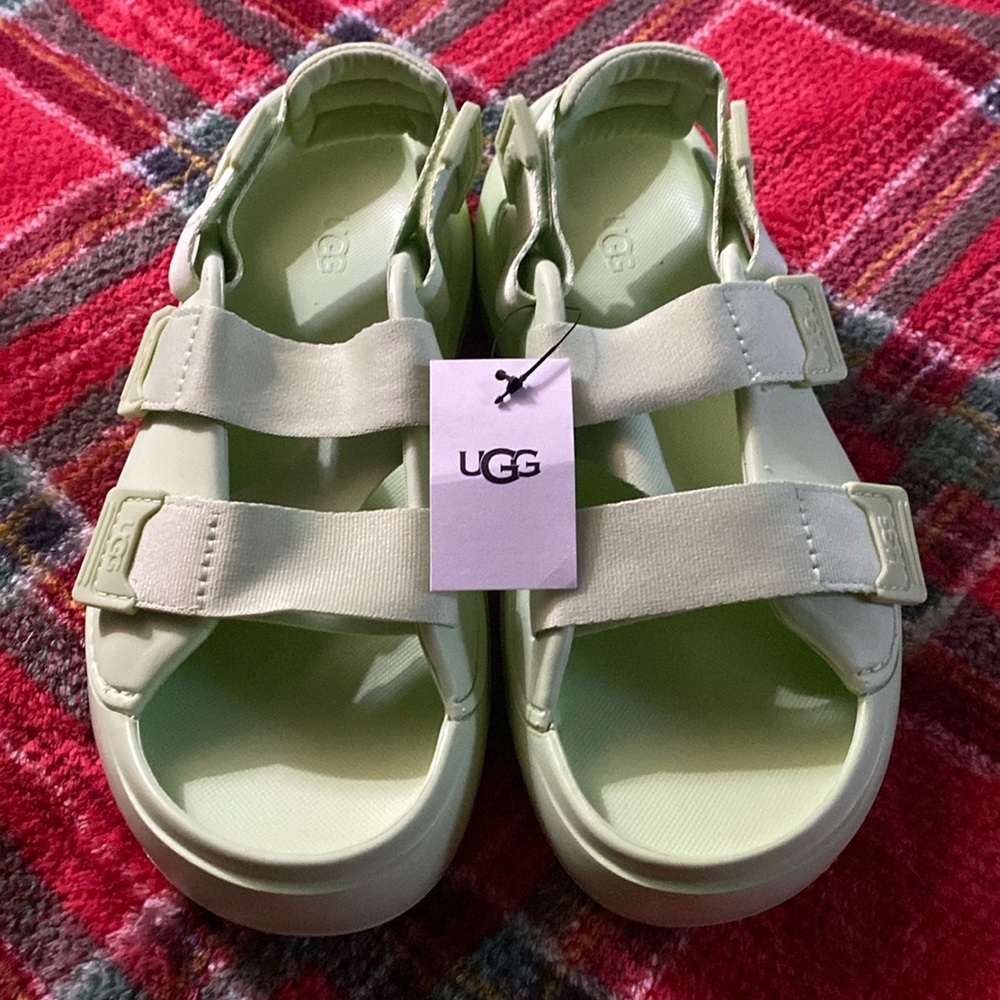 UGG Pale Green Strappy Platform Sandals